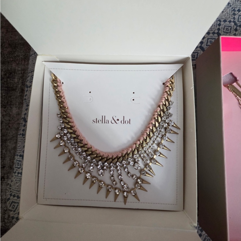 Stella & Dot Gold and Silver V-Shaped Necklace